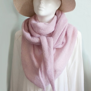Your desired color delicate triangular shawl made of mohair & silk / mohair silk shawl, scarf, cloth image 3