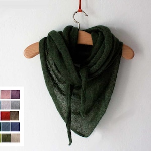 Your desired color delicate triangular shawl made of mohair & silk / mohair silk shawl, scarf, cloth image 1