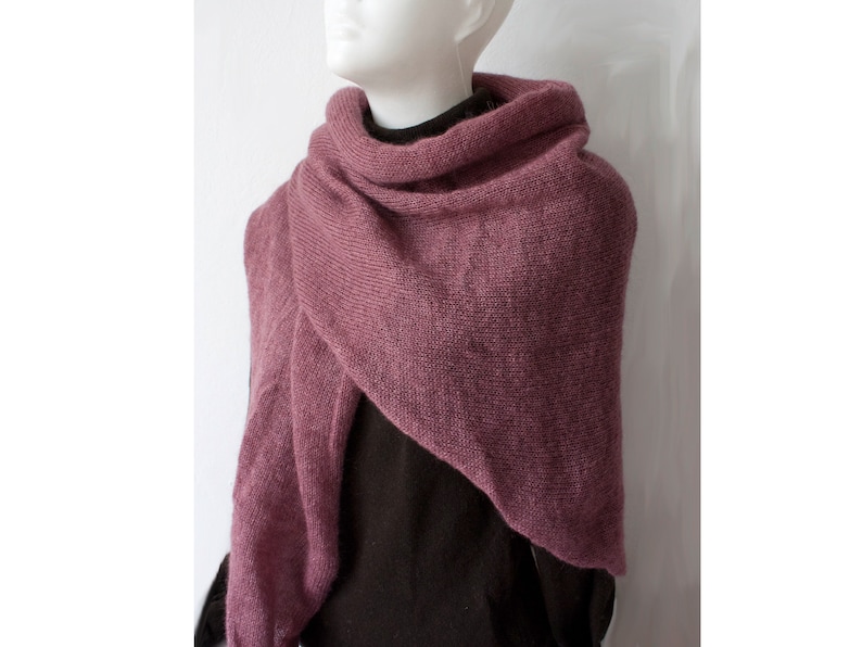 Your desired color delicate triangular shawl made of mohair & silk / mohair silk shawl, scarf, cloth image 9