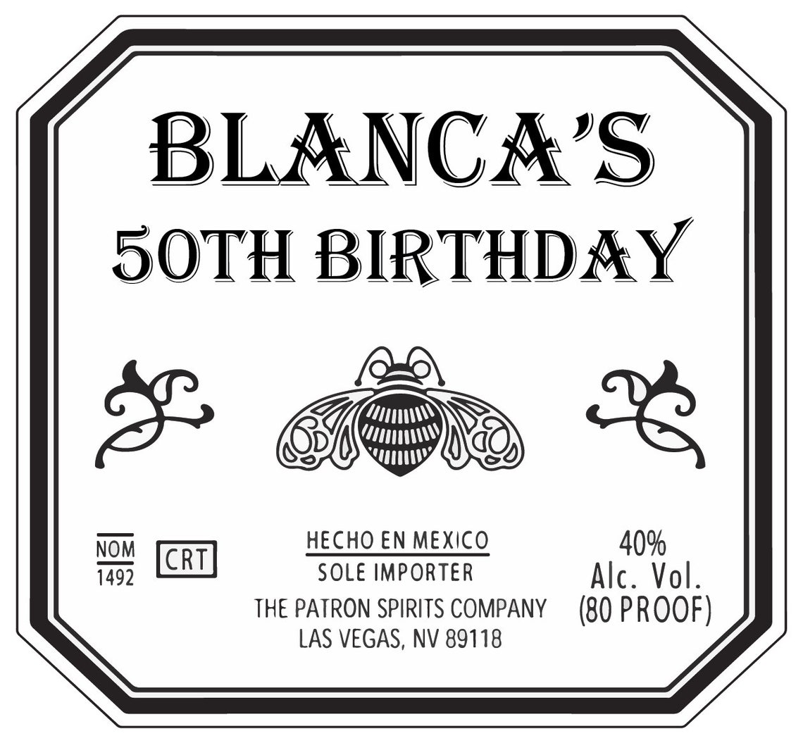 Quantity 12 Mini Patron Birthday Shot Bottle Labels Etsy