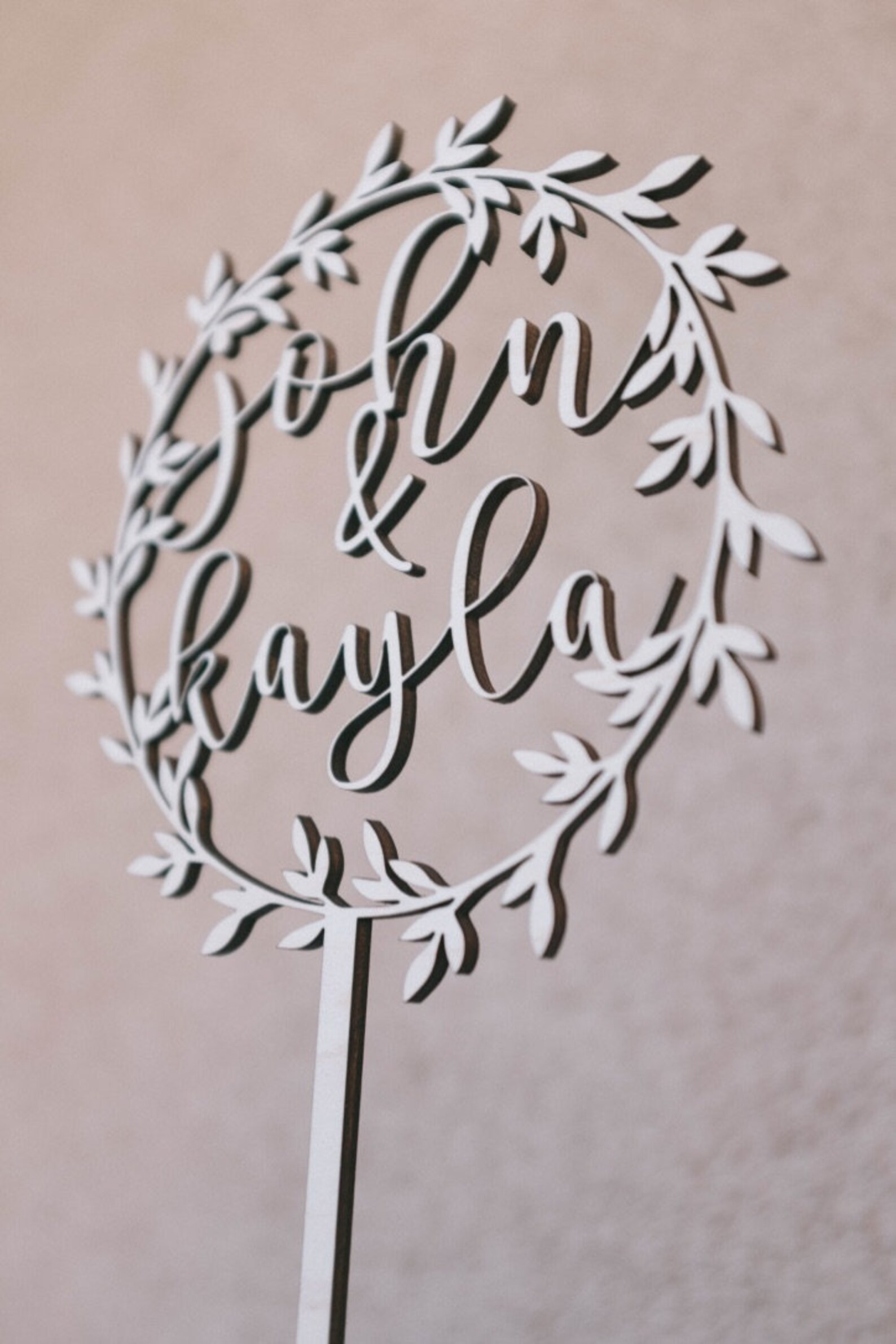 Custom Floral Wreath Cake Topper for Weddings Birthdays Etsy