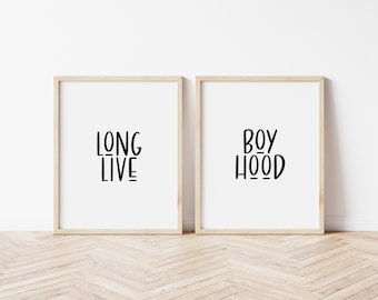 long live boy hood, little kids room decor, little boy room artwork, playroom artwork, boyhood artwork