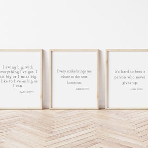 babe ruth quotes, boy room decor, baseball bedroom, baseball sign, sport room, babe ruth sign, baseball decor, baseball birthday, little boy