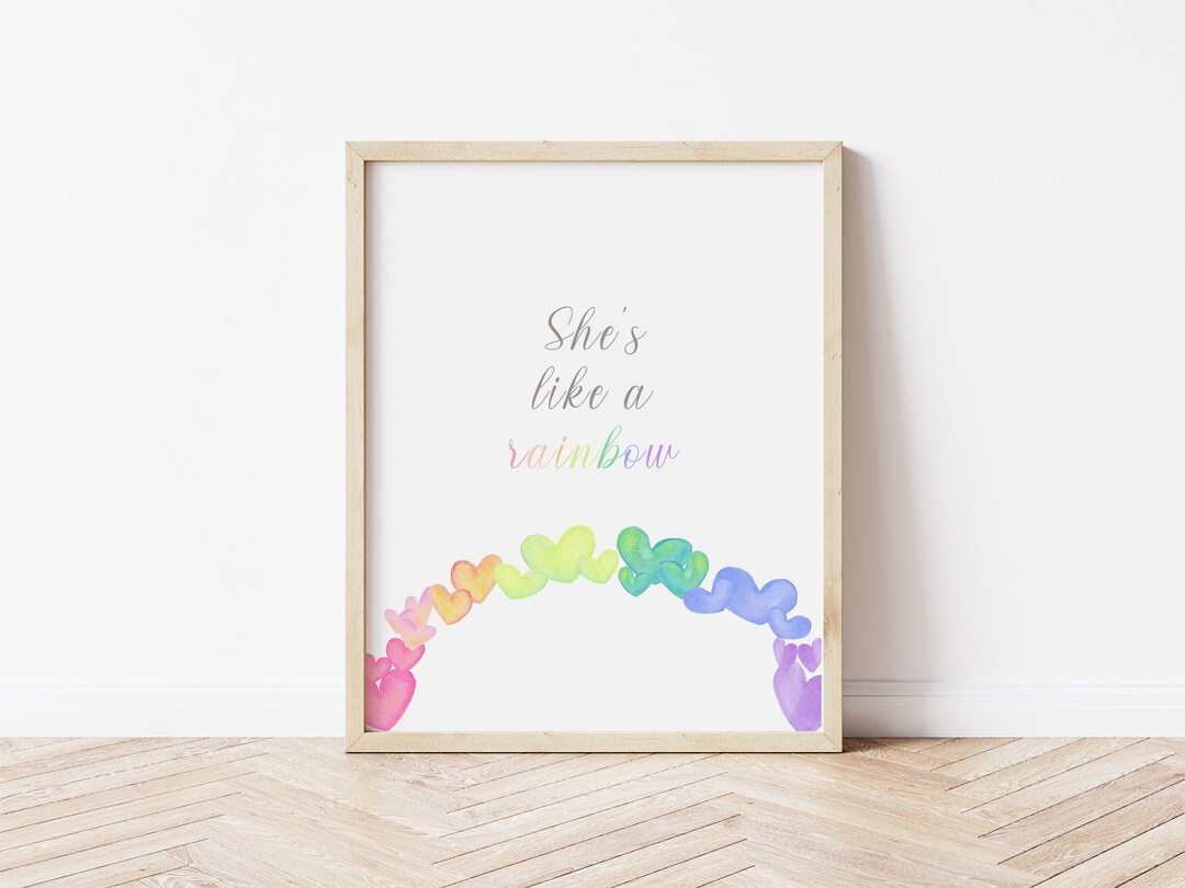 She's Like a Rainbow Rainbow Hearts Watercolor Rainbow - Etsy