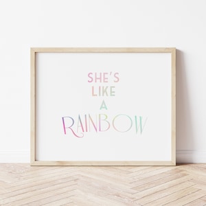 She's Like a Rainbow, Watercolor Rainbow, Little Girls Room, Positive ...