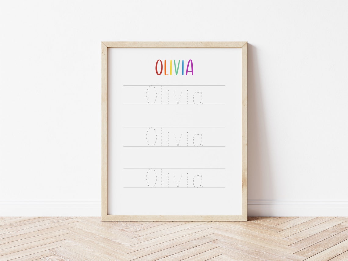 Preschool Name Tracing Printable, Homeschool Printable, Custom Name ...