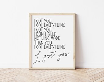 I got you, jack Johnson print, island decor, song lyrics sign, Hawaii decor