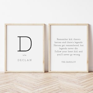 sandlot quote print, name print, boys room decor, baseball bedroom, baseball sign, baseball decor, baseball birthday, legend quote,hero sign