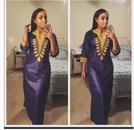 purple dashiki dress