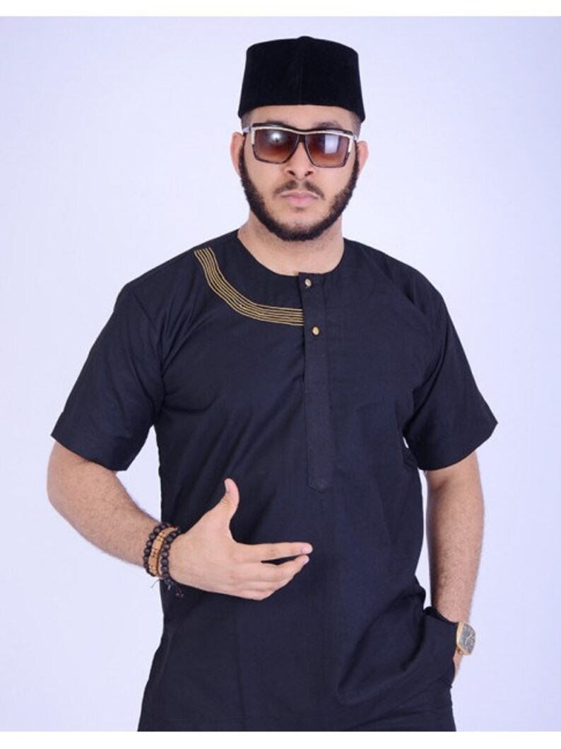 African groom/'s men wedding suit A Short Sleeve Black African Dashiki Suit African men/'s clothing Bespoke men/'s dashiki