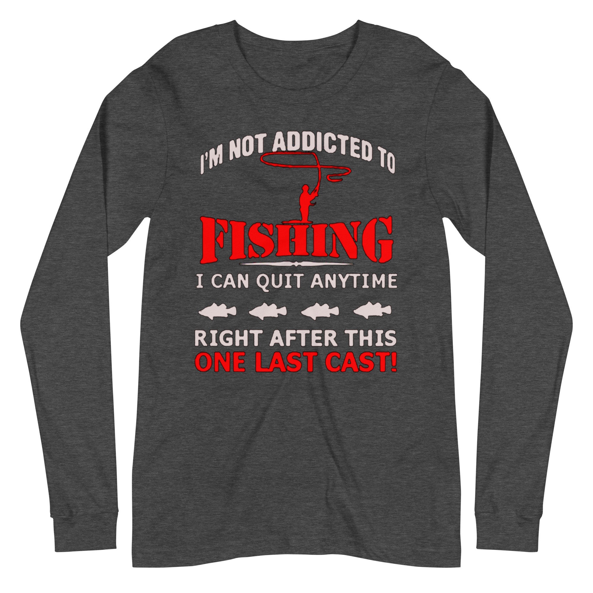 Funny Fishing Addiction Men's Women's Unisex Long Sleeve Tee T-shirt -   Canada