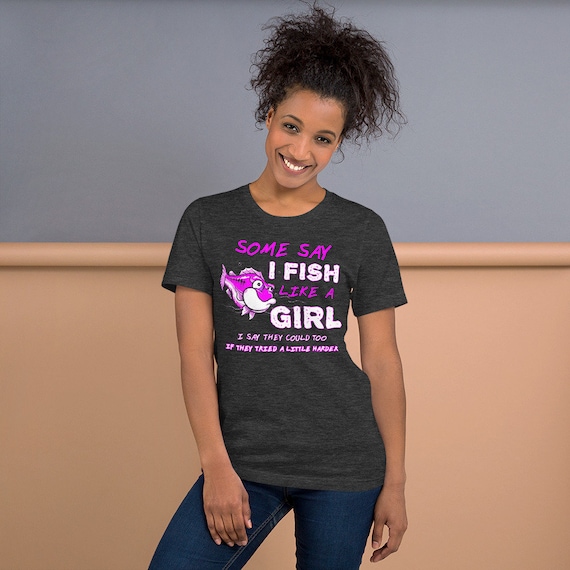 Funny Fish Like A Girl Short-sleeve Women's Fishing Unisex T-shirt -   Denmark