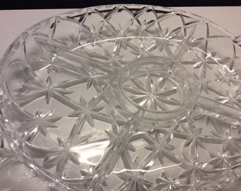 Serving plate from the 1960s - lead crystal