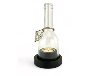 Wine lantern " Deluxe " , base 1, small bottle, ebony colour