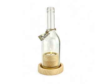 Wein Windlicht " Deluxe  " , Sockel 2, mittlere Flasche, geölt