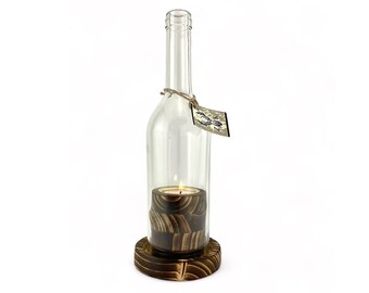 Wine lantern " Deluxe " , base 3, tall bottle, flamed