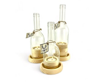 Wine lantern set of 3 "Deluxe", oiled