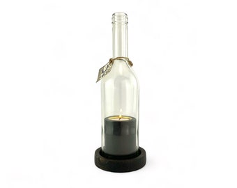 Wine lantern " Deluxe " , base 3, tall bottle, ebony colour