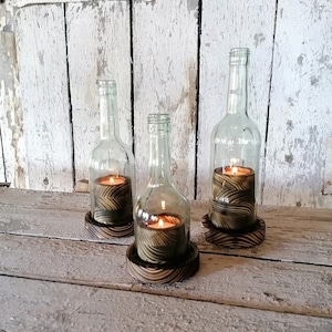 Wine Lantern Pack of 3, Ambiente Collection, rustic, flamed