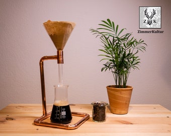 Kaffeebereiter,, Alchimistenkaffee" / Großer Trichter 120 mm/  Pour Over /Kupfer und Glas/ handgearbeitet