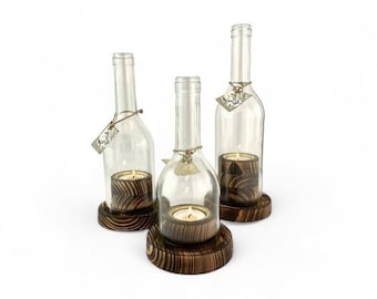 Wine lantern set of 3 "Deluxe", flamed