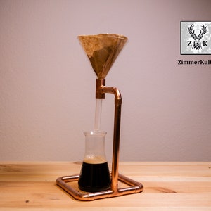 Coffee maker, Alchemist Coffee / Large funnel 120 mm / Pour Over / Copper and glass / handmade image 6