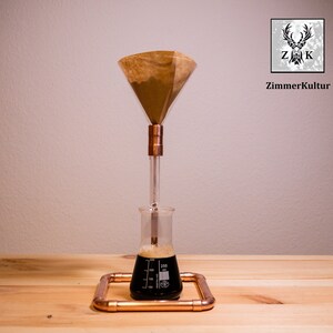 Coffee maker, Alchemist Coffee / Large funnel 120 mm / Pour Over / Copper and glass / handmade image 4