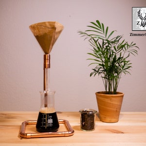 Coffee maker, Alchemist Coffee / Large funnel 120 mm / Pour Over / Copper and glass / handmade image 3