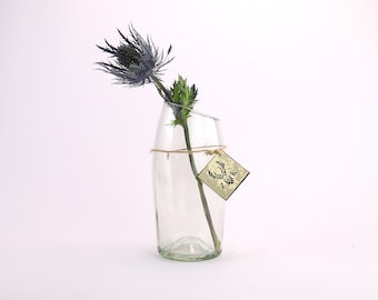 Blumenvase / Upcycling / handgefertigt aus einer Sektflasche / ZimmerKultur # 1 / ca. 18cm