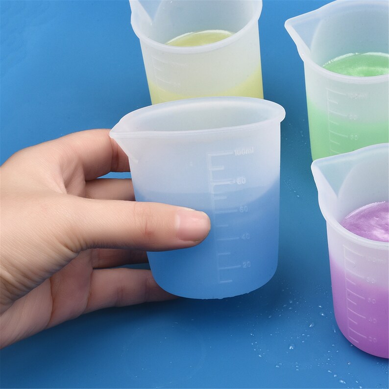 100ml 250ml Silicone Measuring Cups Tool Clear Graduated Etsy