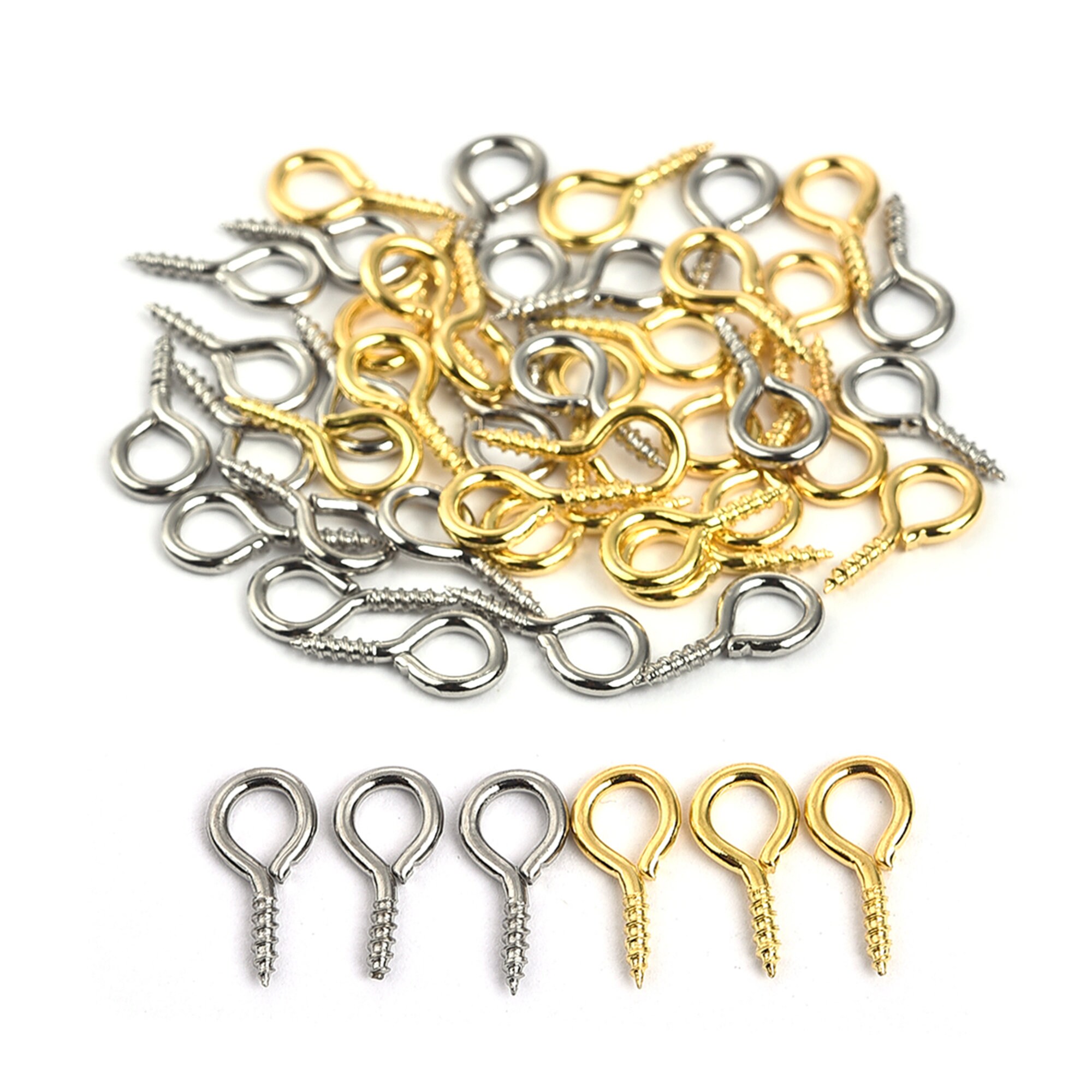 100pcs Mini Screw Eye Pin Eye Pin Eyelets Screw Hooks Threaded Etsy