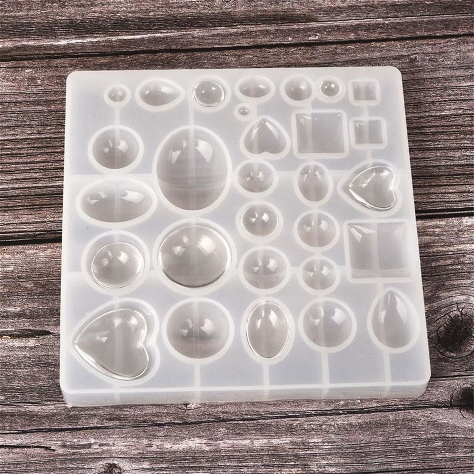 Heart Round Oval Shaped Silicone Mold Resin Casting Mould Etsy