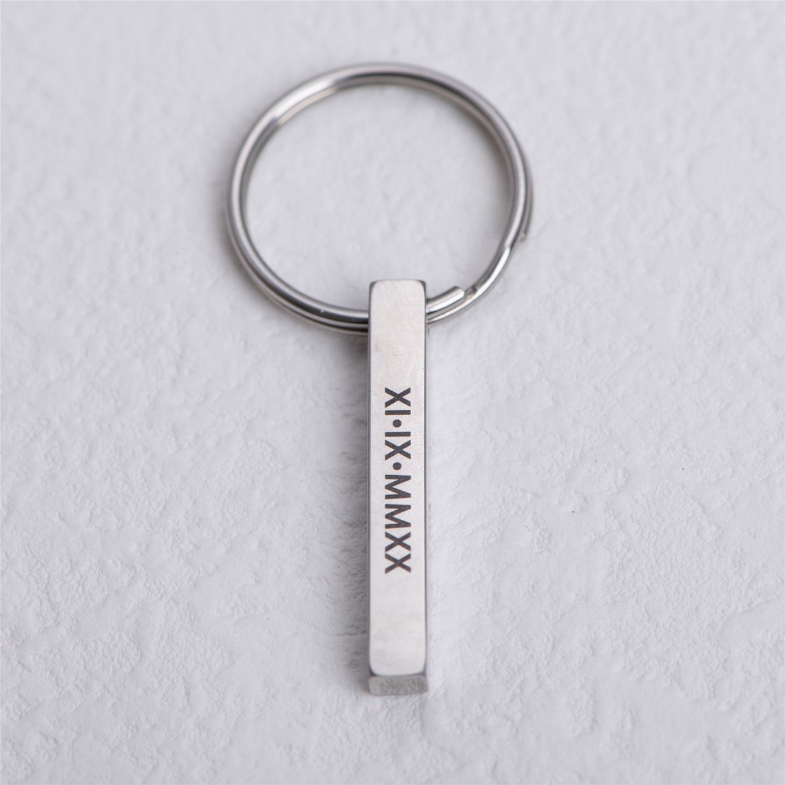 Customied 3D Vertical Bar Personalized 4-Side Keychain | Etsy