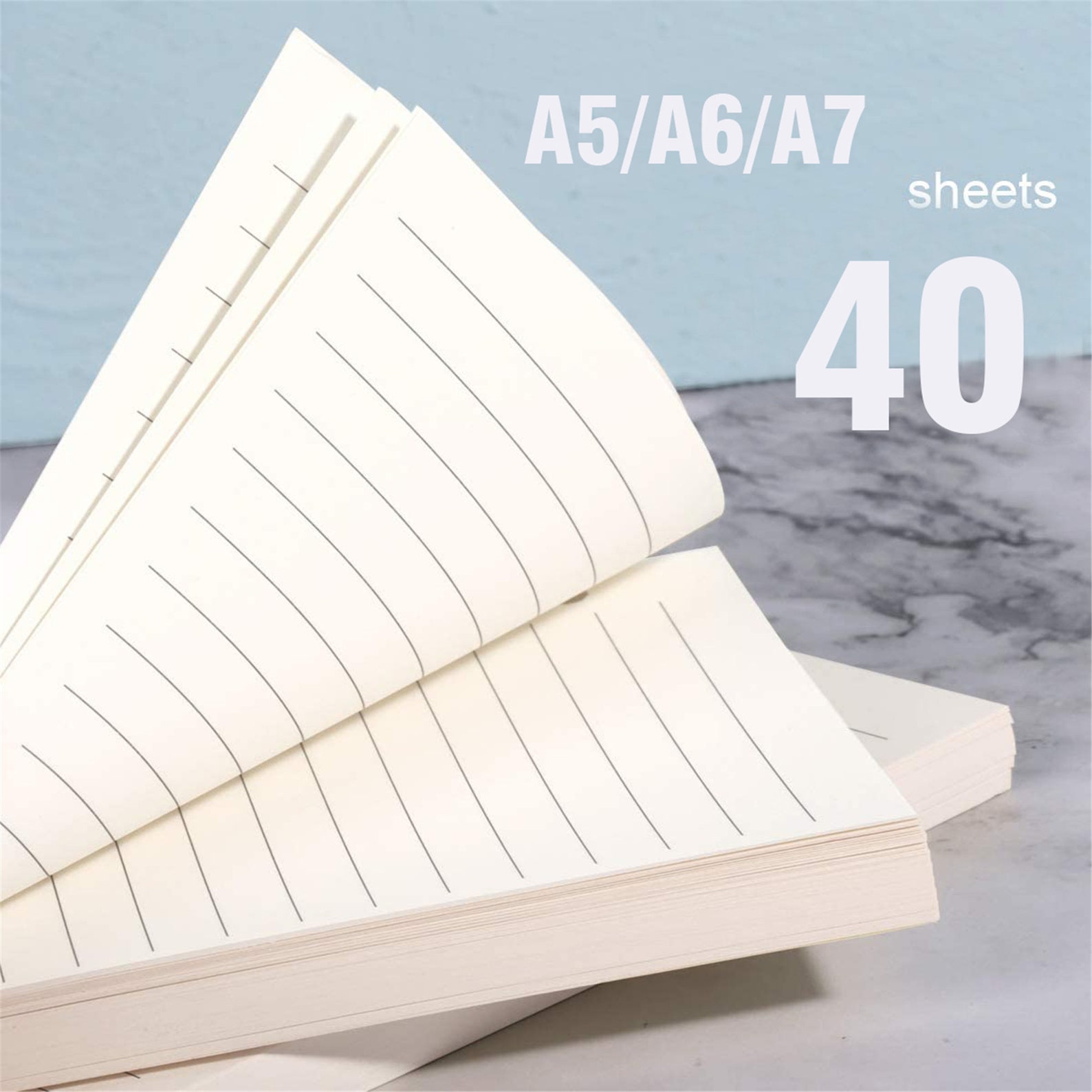 40 Sheets/Pack A5 /A6/A7 Journal Refill Paper Lined for Etsy