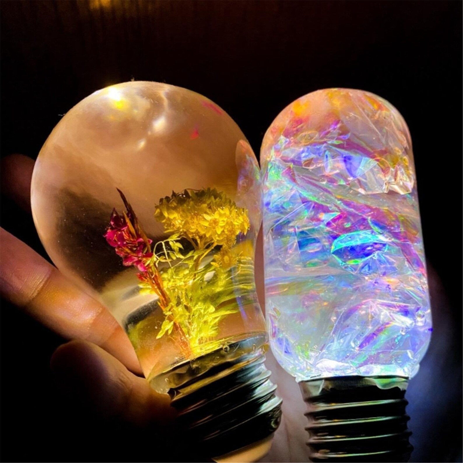 DIY Crystal Epoxy Resin Light Bulb Resin Molds Silicone Mold Etsy