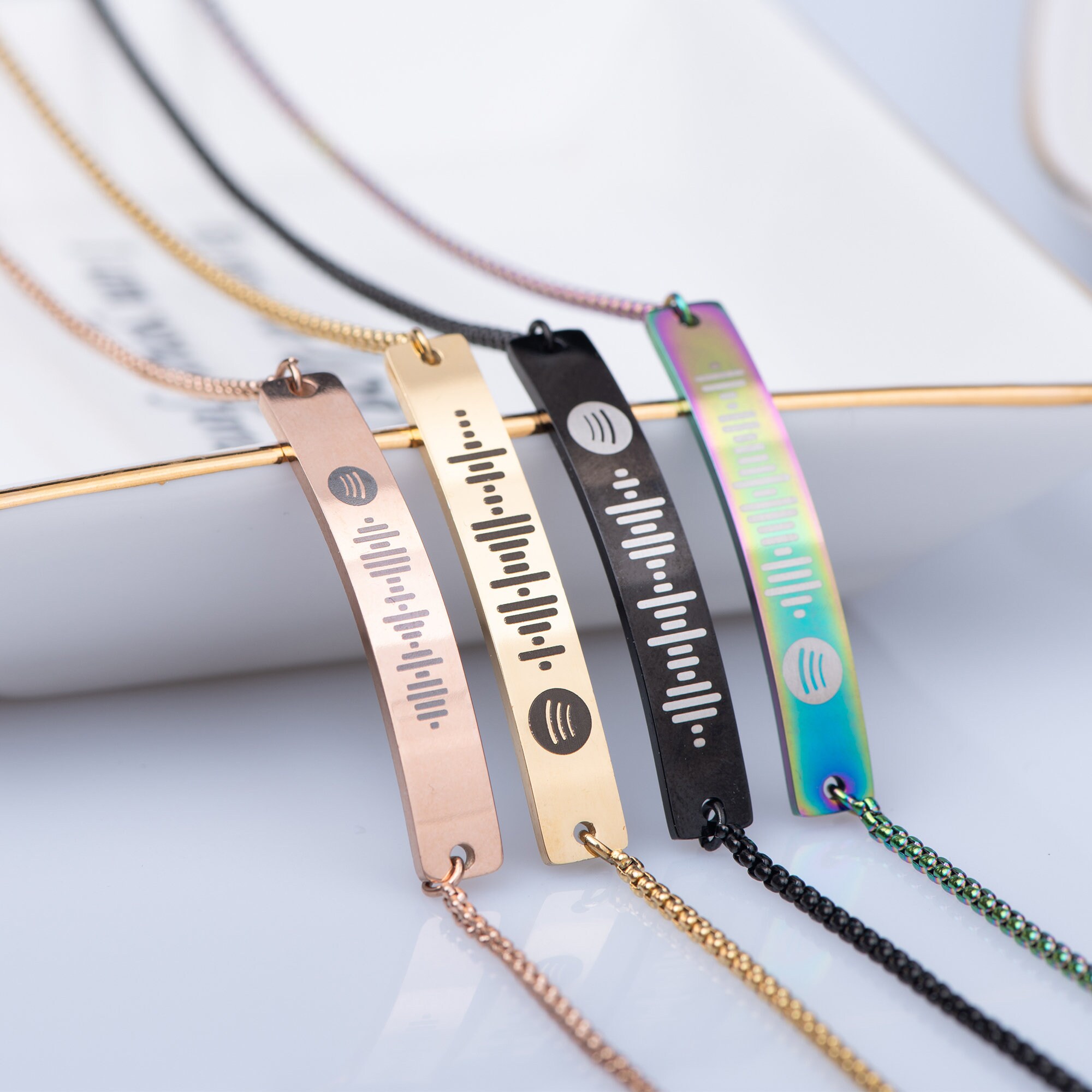 Personalized Engraved Spotify Code Bracelet, Personalized Songs Name,…