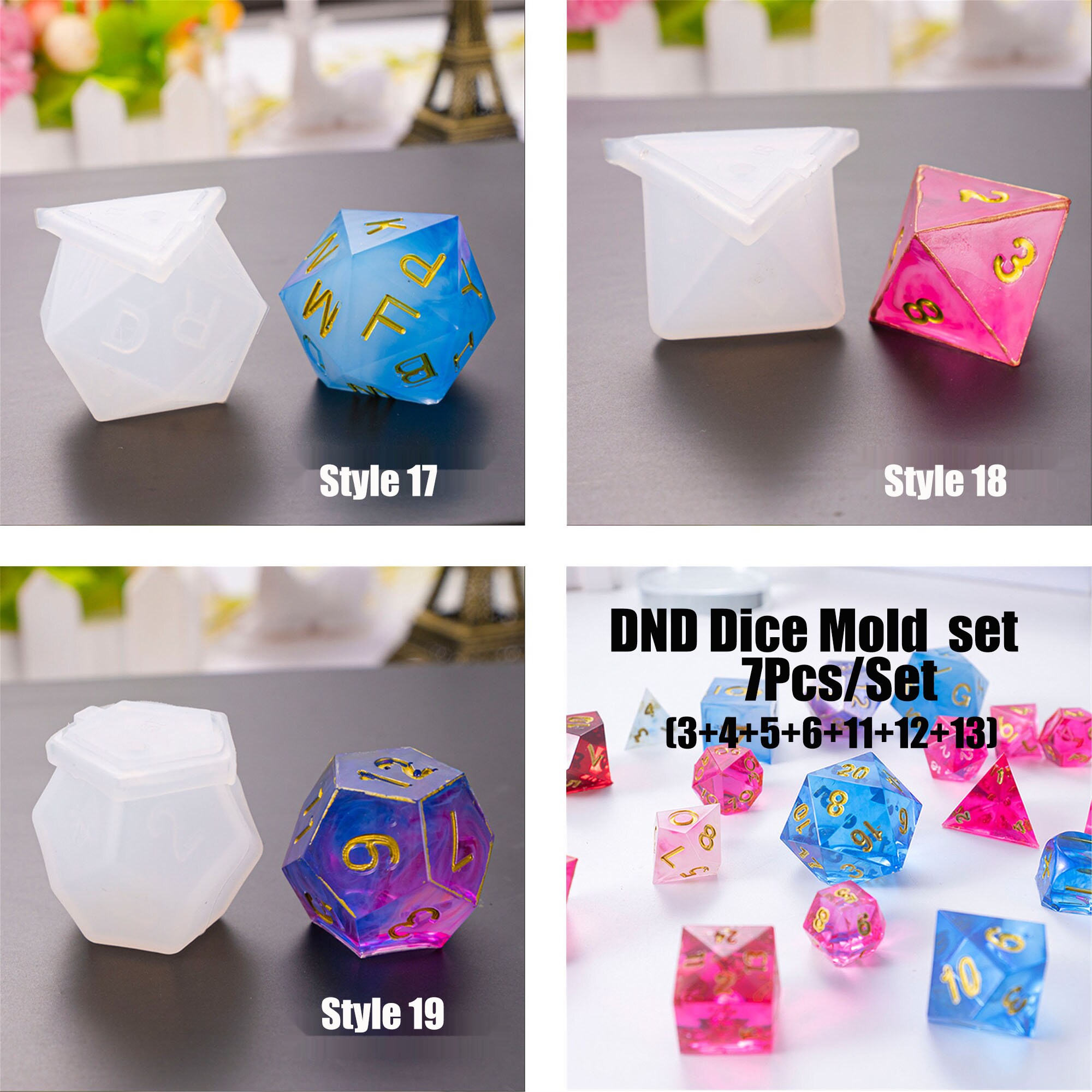 DND Dice MoldTRPG Silicone dice moldPolyhedral Dice Mold Etsy