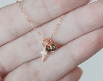 Maria Purisima de la Cruz Catholic Necklace Medal Spanish Sister Bronze Pendant Chain Link Religious Jewelry NEW