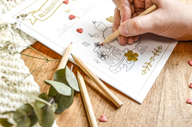 Heiraten mit Kindern - der Guide für eine kinderfreundliche Hochzeit Hochzeitsmalbuch mit Stiften Hochzeitsspiele Gastgeschenk Hochzeit