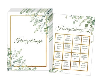 50 Karten Hochzeitsbingo, Witziges Hochzeitsspiel für Gäste, Hochzeitsspiele für Gäste, Hochzeitsgeschenk, Hochzeitsdekoration , Hochzeit GG