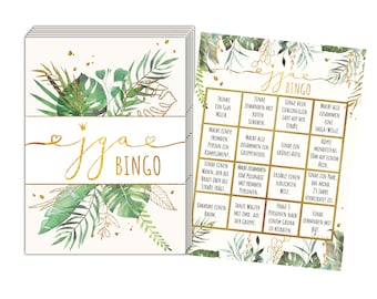 25 Bingo Karten Jungesellenabschied, JGA Bingo mit 16 witzigen Aufgaben, lustigen Spiel für Brautparty, Junggesellinnenabschied, Team Bride