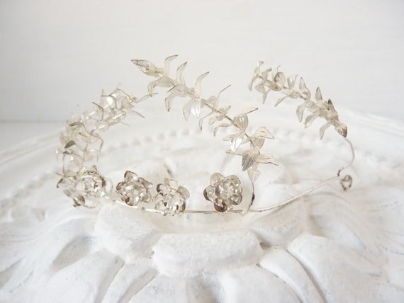 Antique bridal jewelry diadem tiara, filigree old… - image 4