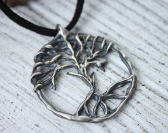 Silver Yggdrasil Necklace. Tree of life necklace. 925 silver pendant. Celtic Tree of Life Pendant. Norse Mythology World Tree