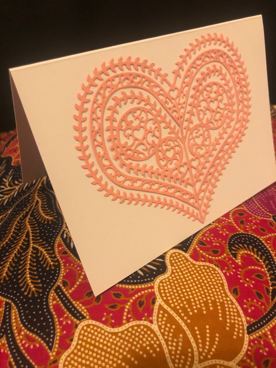 Heart Greeting Card Die Cut Card Handmade Etsy