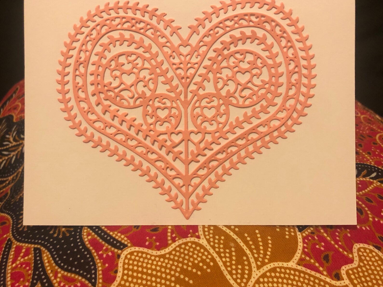 Heart Greeting Card Die Cut Card Handmade Etsy