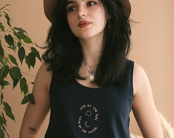 Sun & Moon Boho Top in Navy