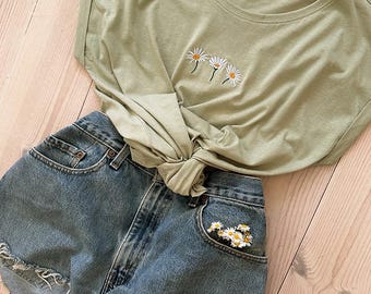 Embroidered Daisy T-Shirt