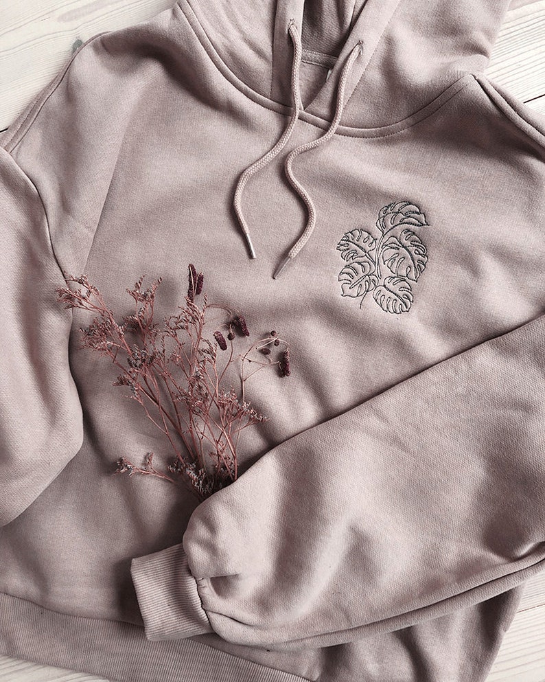 Oversized Hoody mit Monstera Stickerei Bild 5