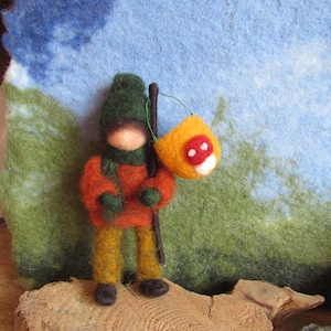 Waldorf gefilzt Laternenkind,Wichtel Zwerg,Märchen,