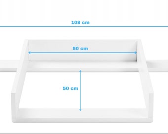 Plan à Langer Regalik Pour Commode Hemnes IKEA - Extension 50 Cm, Amovible, Blanc ABS 2mm Avec Façades Arrondies
